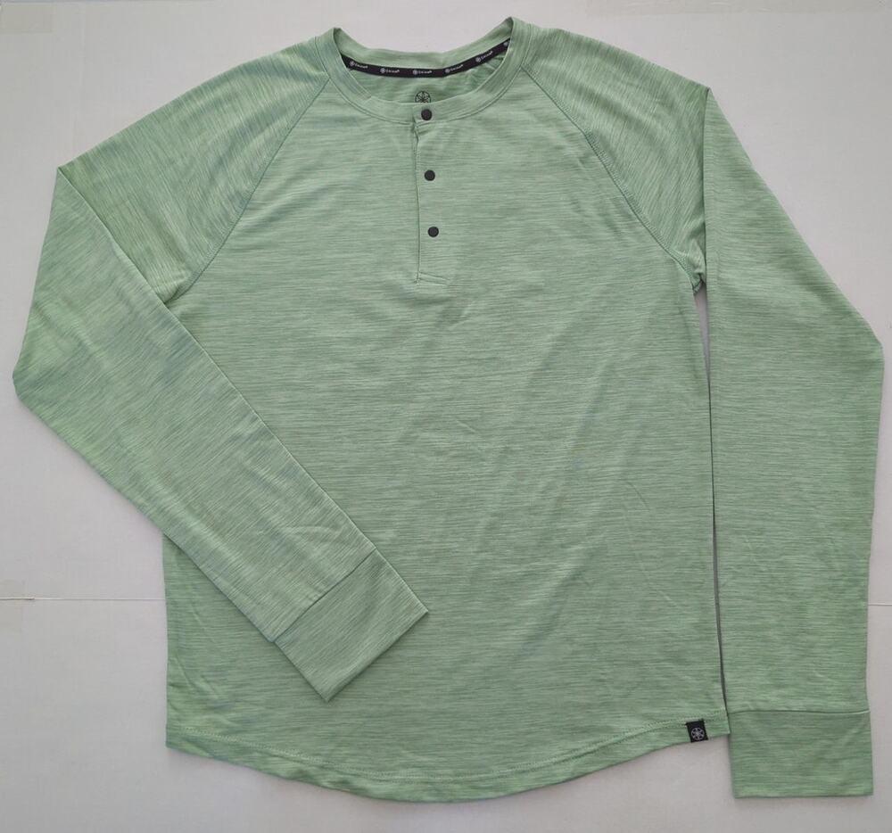 GAIAM Light Green Long Sleeve Athletic 1/4 Snap Pullover Running Men Size M EUC